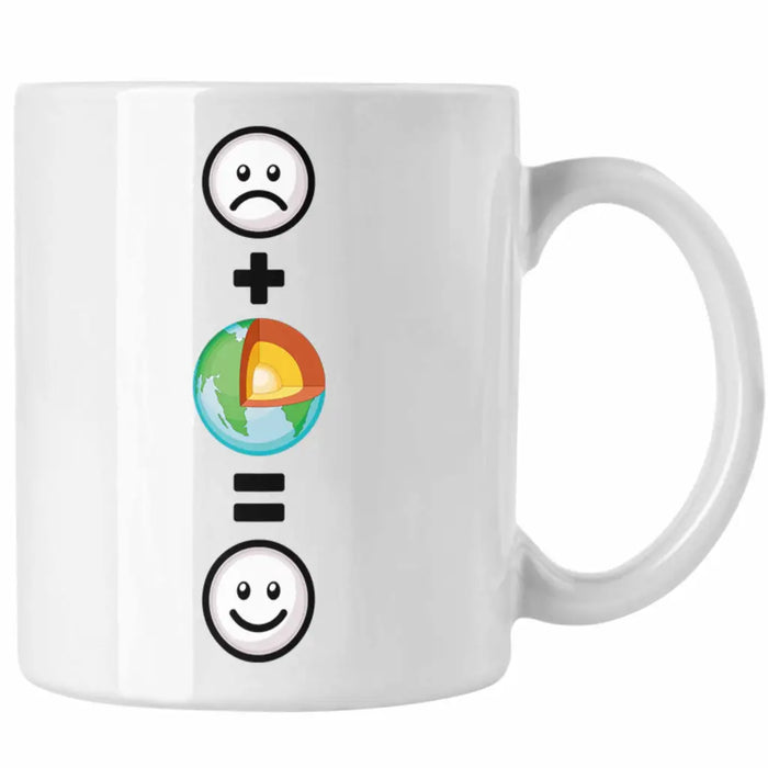 Geologe Tasse Geschenk für Geologen Lustige Geschenkidee :( + Geologie = :) Geburtstag Weiß Trendation