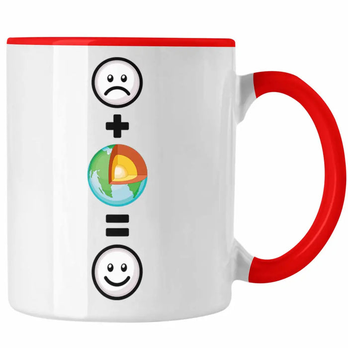 Geologe Tasse Geschenk für Geologen Lustige Geschenkidee :( + Geologie = :) Geburtstag Rot Trendation