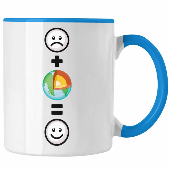 Geologe Tasse Geschenk für Geologen Lustige Geschenkidee :( + Geologie = :) Geburtstag Blau Trendation