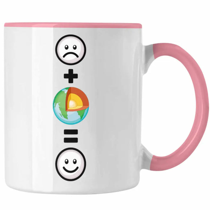 Geologe Tasse Geschenk für Geologen Lustige Geschenkidee :( + Geologie = :) Geburtstag Rosa Trendation