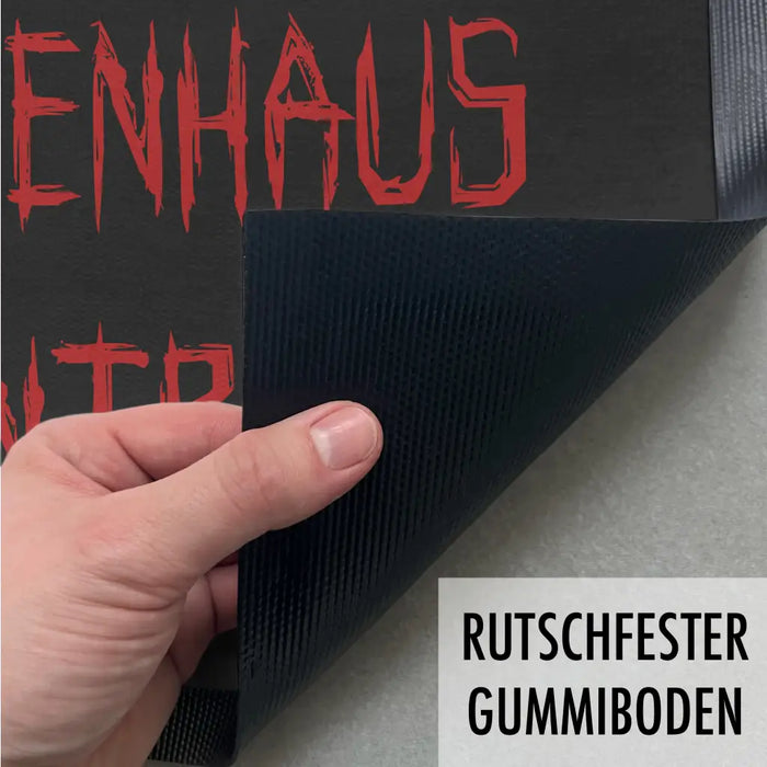 Irrenhaus Zentrale Lustige Fußmatte Fussabtreter Geschenkidee Nachbarn Fußmatte mit Humor Schwarz-3 Trendation