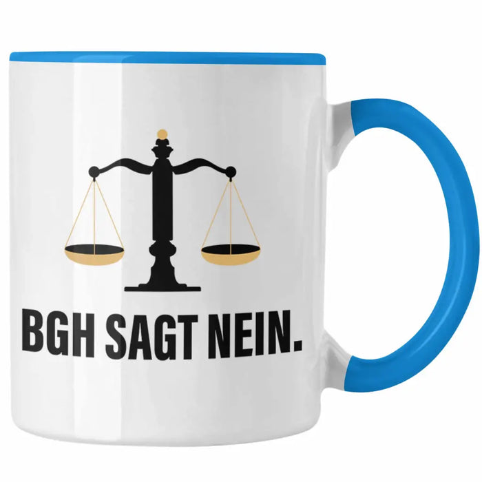 Jura Geschenk Tasse mit Spruch für Jurist Juristin Geschenkideen Lustig für Examen Staatsexam Blau Trendation