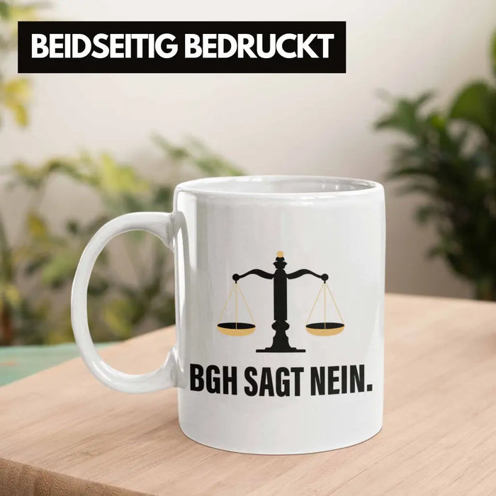 Jura Geschenk Tasse mit Spruch für Jurist Juristin Geschenkideen Lustig für Examen Staatsexam Weiß Trendation