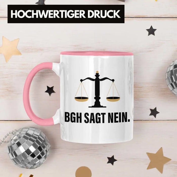 Jura Geschenk Tasse mit Spruch für Jurist Juristin Geschenkideen Lustig für Examen Staatsexam Rosa Trendation
