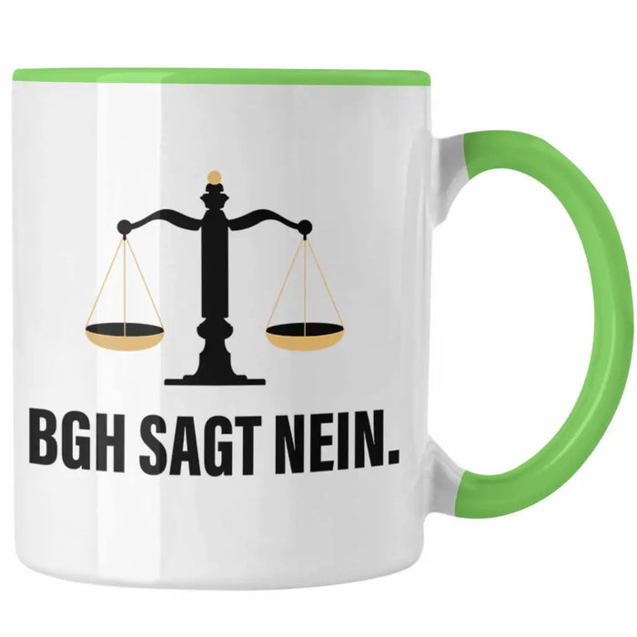 Jura Geschenk Tasse mit Spruch für Jurist Juristin Geschenkideen Lustig für Examen Staatsexam Grün Trendation