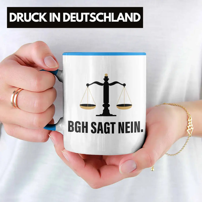 Jura Geschenk Tasse mit Spruch für Jurist Juristin Geschenkideen Lustig für Examen Staatsexam Blau Trendation
