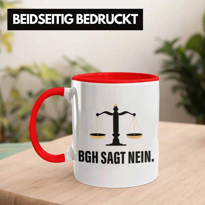 Jura Geschenk Tasse mit Spruch für Jurist Juristin Geschenkideen Lustig für Examen Staatsexam Rot Trendation