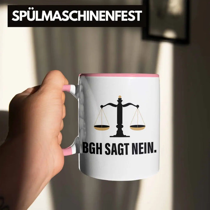 Jura Geschenk Tasse mit Spruch für Jurist Juristin Geschenkideen Lustig für Examen Staatsexam Rosa Trendation