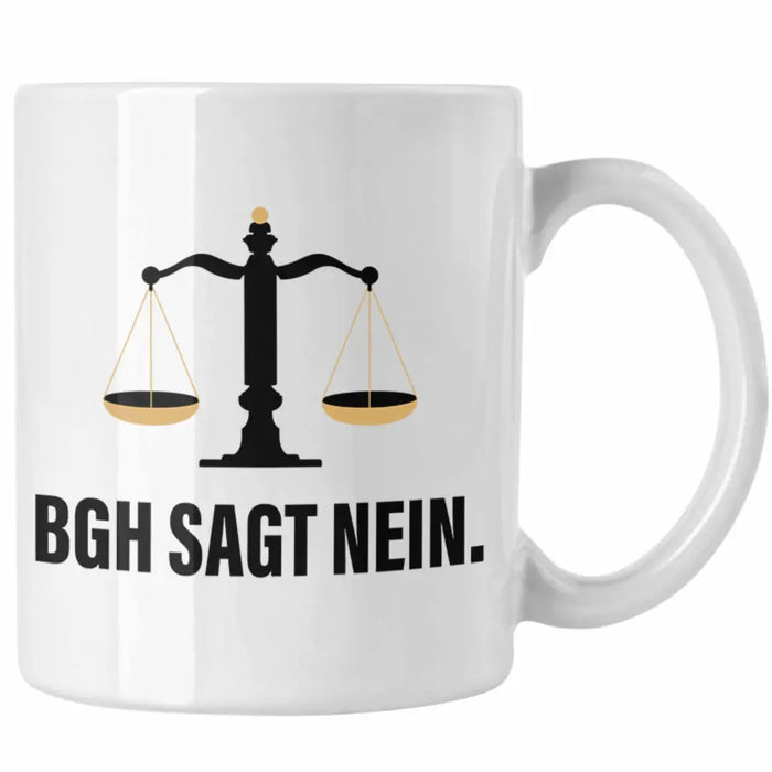 Jura Geschenk Tasse mit Spruch für Jurist Juristin Geschenkideen Lustig für Examen Staatsexam Weiß Trendation