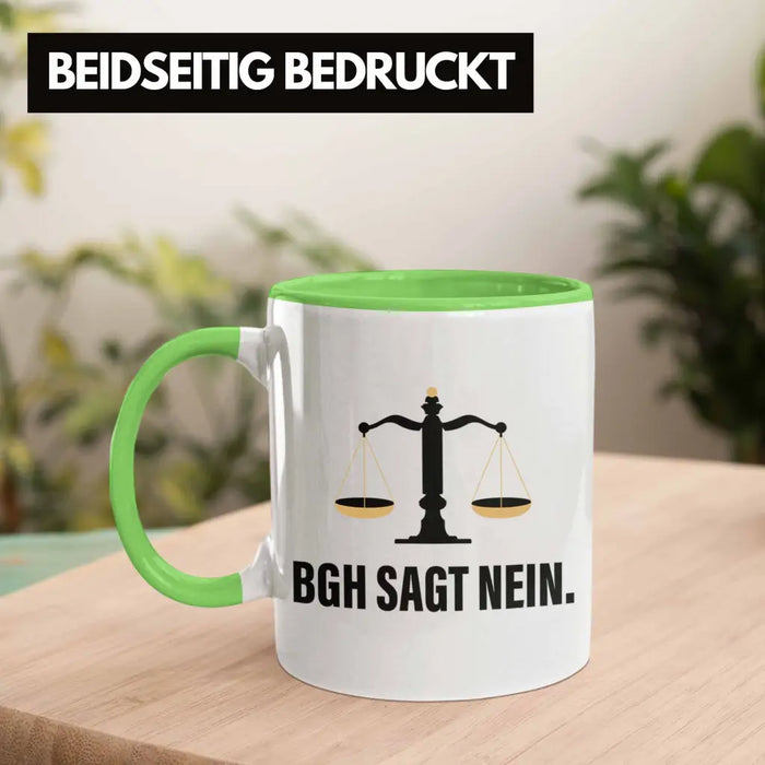 Jura Geschenk Tasse mit Spruch für Jurist Juristin Geschenkideen Lustig für Examen Staatsexam Grün Trendation