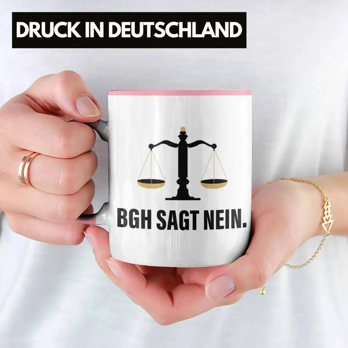 Jura Geschenk Tasse mit Spruch für Jurist Juristin Geschenkideen Lustig für Examen Staatsexam Rosa Trendation