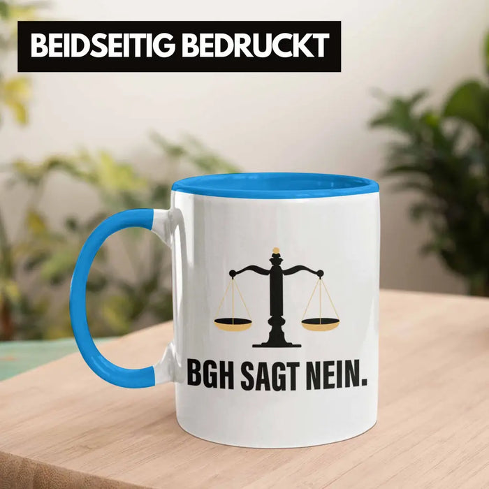 Jura Geschenk Tasse mit Spruch für Jurist Juristin Geschenkideen Lustig für Examen Staatsexam Blau Trendation