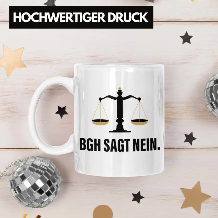 Jura Geschenk Tasse mit Spruch für Jurist Juristin Geschenkideen Lustig für Examen Staatsexam Weiß Trendation