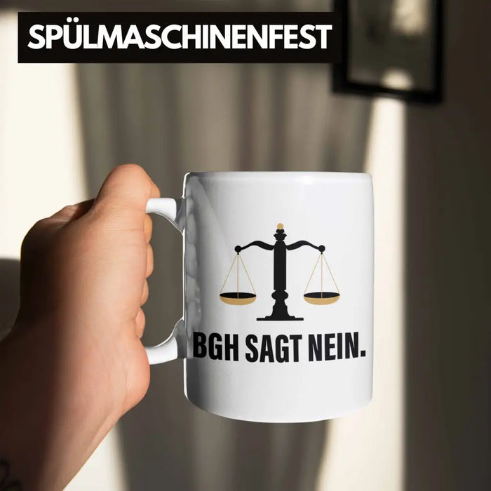 Jura Geschenk Tasse mit Spruch für Jurist Juristin Geschenkideen Lustig für Examen Staatsexam Weiß Trendation