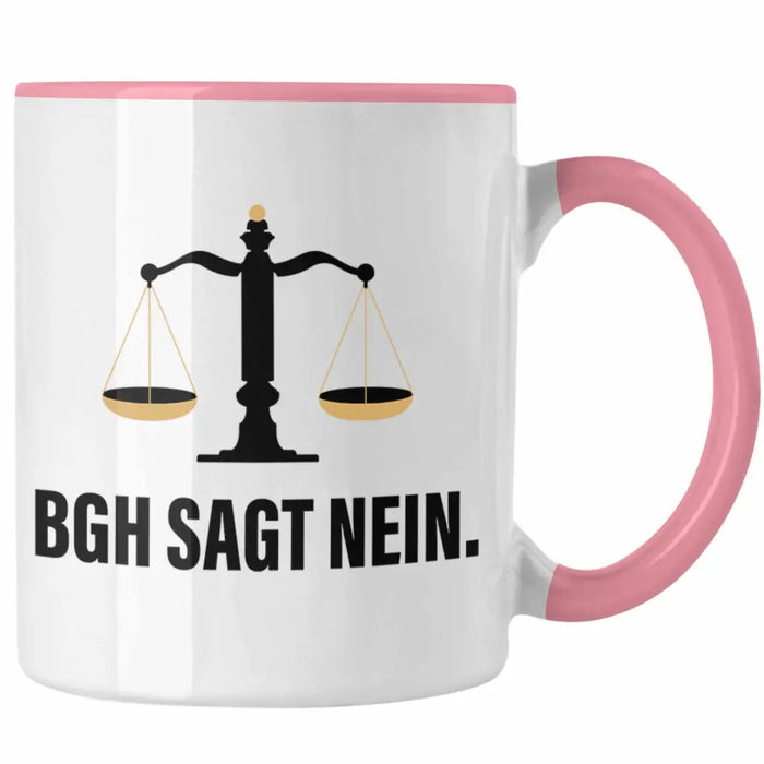 Jura Geschenk Tasse mit Spruch für Jurist Juristin Geschenkideen Lustig für Examen Staatsexam Rosa Trendation