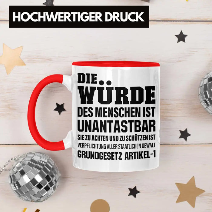 Jura Geschenk Tasse mit Spruch für Jurist Juristin Geschenkideen Lustig Examen Staatsexamen Rot Trendation