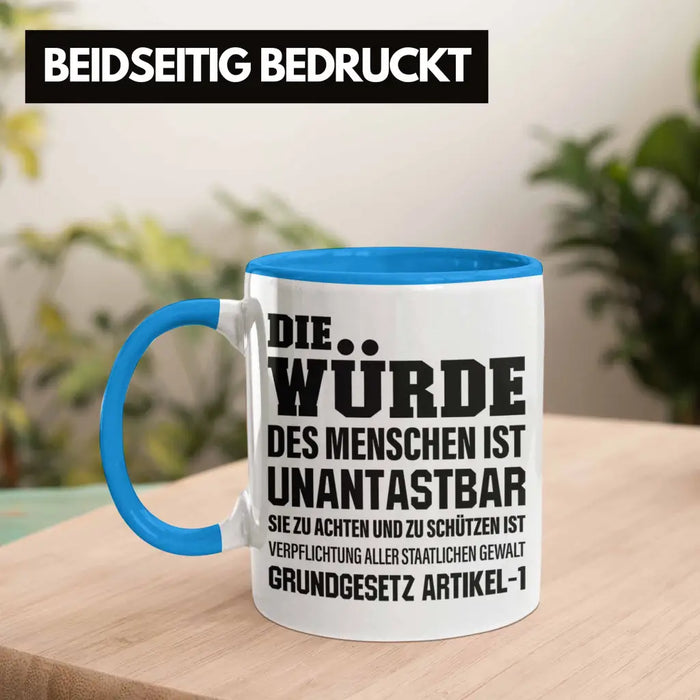 Jura Geschenk Tasse mit Spruch für Jurist Juristin Geschenkideen Lustig Examen Staatsexamen Blau Trendation