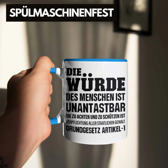 Jura Geschenk Tasse mit Spruch für Jurist Juristin Geschenkideen Lustig Examen Staatsexamen Blau Trendation