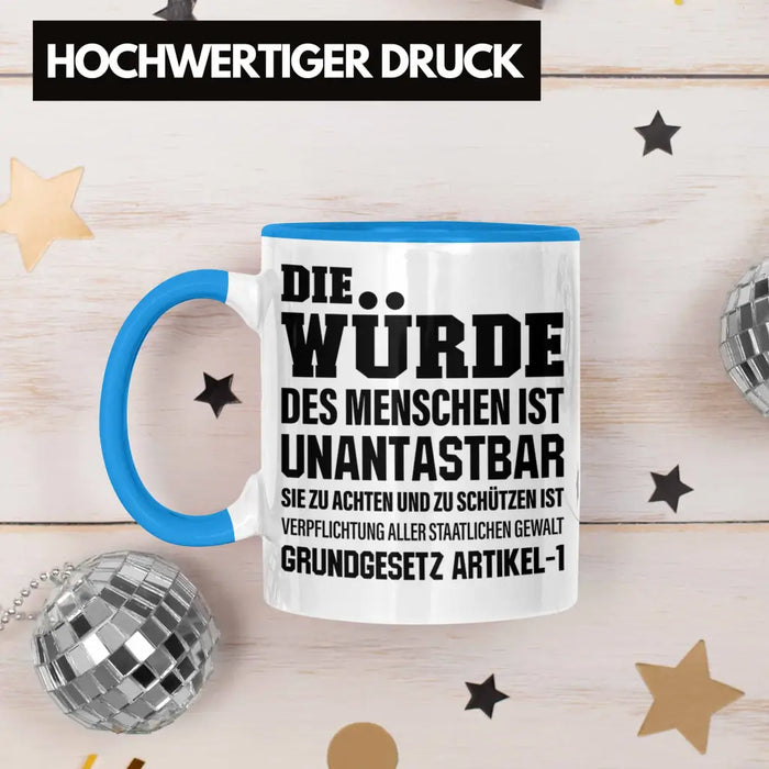 Jura Geschenk Tasse mit Spruch für Jurist Juristin Geschenkideen Lustig Examen Staatsexamen Blau Trendation