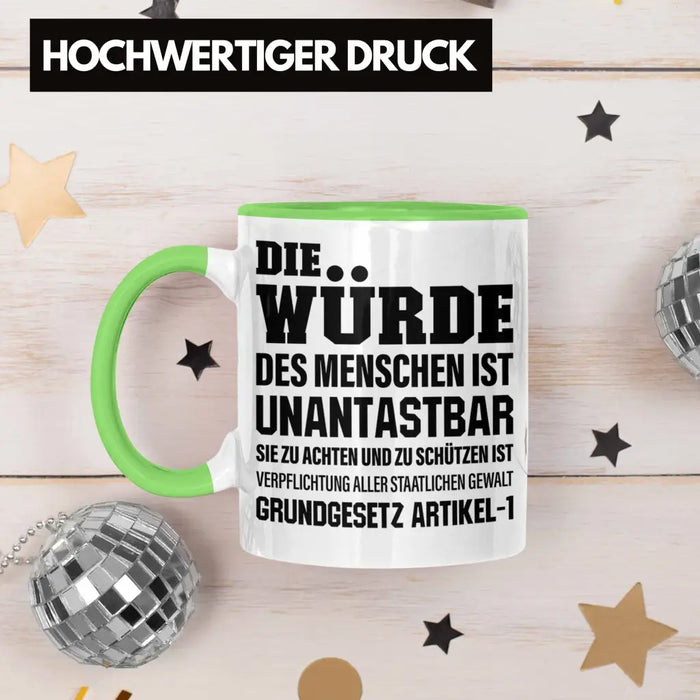 Jura Geschenk Tasse mit Spruch für Jurist Juristin Geschenkideen Lustig Examen Staatsexamen Grün Trendation