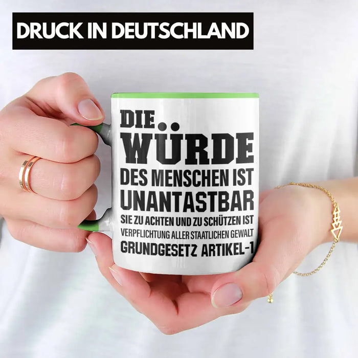 Jura Geschenk Tasse mit Spruch für Jurist Juristin Geschenkideen Lustig Examen Staatsexamen Grün Trendation