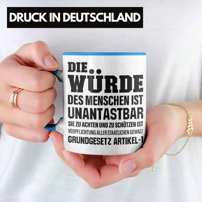 Jura Geschenk Tasse mit Spruch für Jurist Juristin Geschenkideen Lustig Examen Staatsexamen Blau Trendation