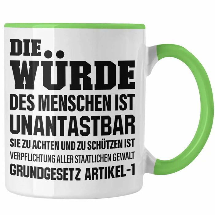Jura Geschenk Tasse mit Spruch für Jurist Juristin Geschenkideen Lustig Examen Staatsexamen Grün Trendation