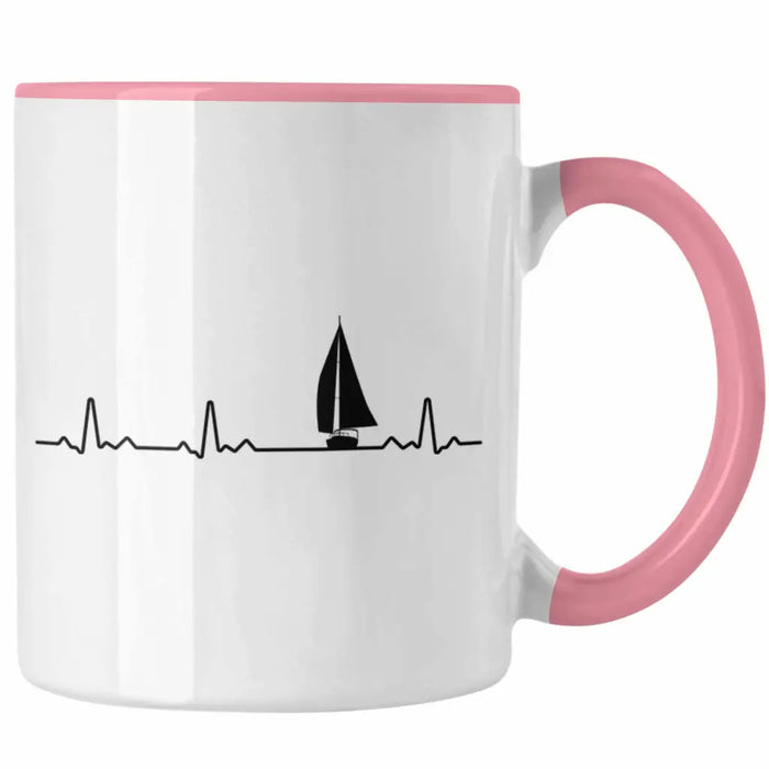 Kapitän Herzschlag Tasse Geschenk Käptn Lustiger Spruch Bootsfahrer Sportboot Herren Segler Segeln Motoboot Lustig Rosa Trendation