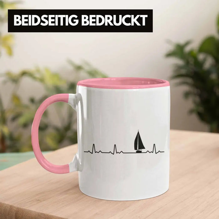 Kapitän Herzschlag Tasse Geschenk Käptn Lustiger Spruch Bootsfahrer Sportboot Herren Segler Segeln Motoboot Lustig Rosa Trendation