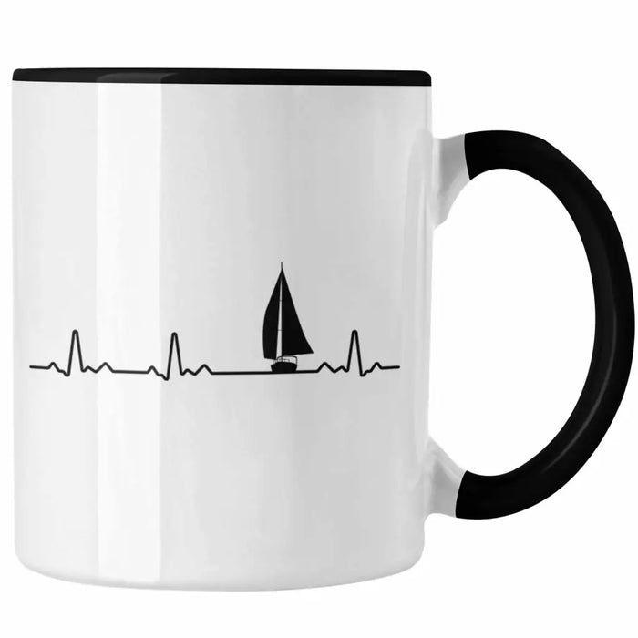 Kapitän Herzschlag Tasse Geschenk Käptn Lustiger Spruch Bootsfahrer Sportboot Herren Segler Segeln Motoboot Lustig Trendation