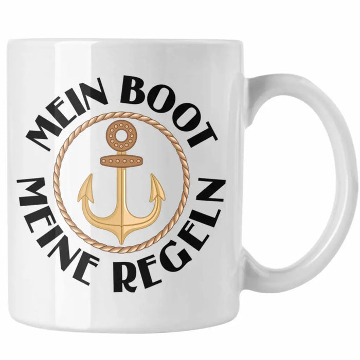 Kapitän Tasse Geschenk Käptn Lustiger Spruch Bootsfahrer Sportboot Herren Segler Segeln Motoboot Lustig Weiß Trendation
