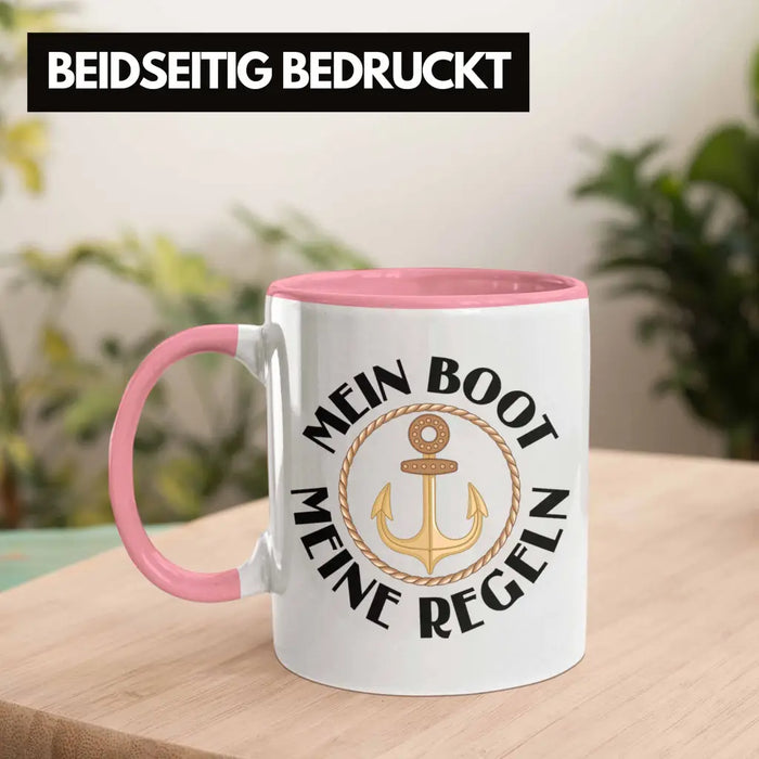 Kapitän Tasse Geschenk Käptn Lustiger Spruch Bootsfahrer Sportboot Herren Segler Segeln Motoboot Lustig Rosa Trendation
