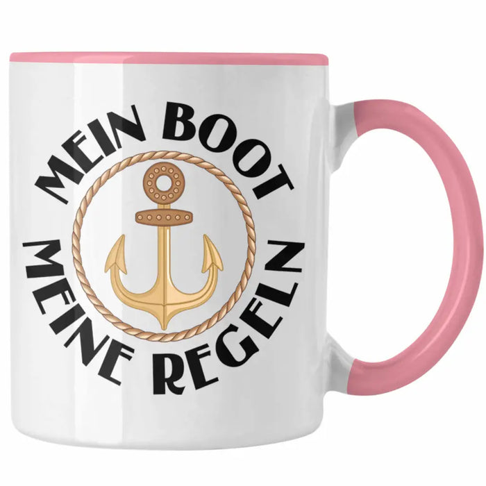 Kapitän Tasse Geschenk Käptn Lustiger Spruch Bootsfahrer Sportboot Herren Segler Segeln Motoboot Lustig Rosa Trendation