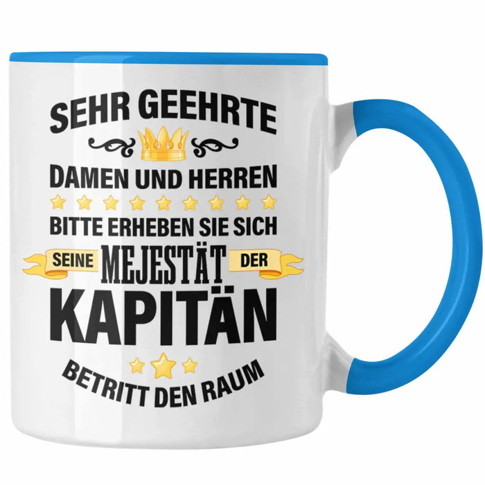 Kapitän Tasse Geschenk Spruch Männer Vater Geschenkidee Käpten Geburtstag Blau Trendation