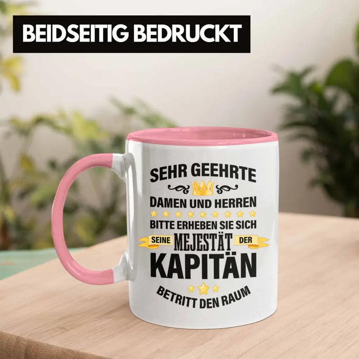 Kapitän Tasse Geschenk Spruch Männer Vater Geschenkidee Käpten Geburtstag Rosa Trendation