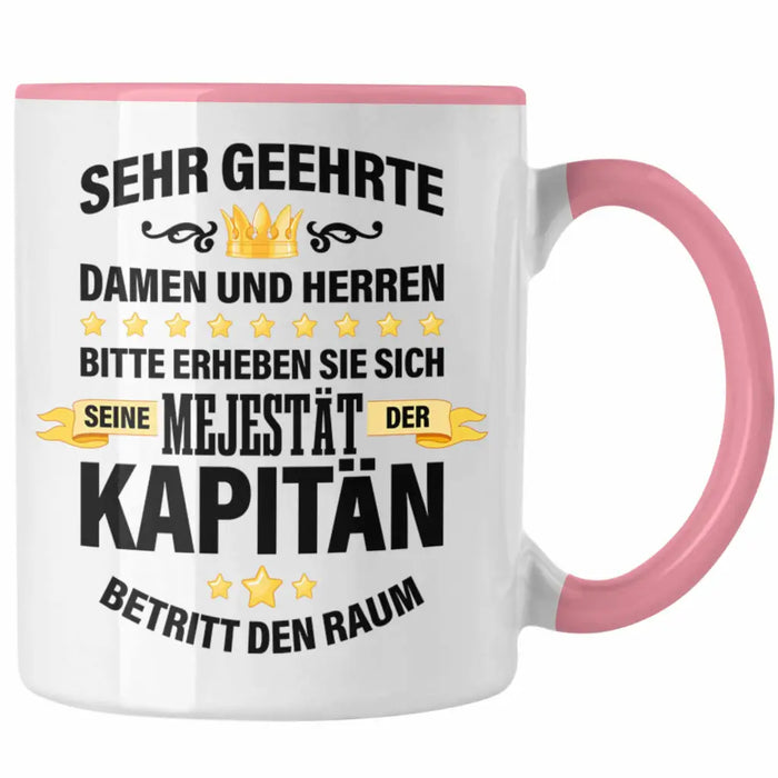 Kapitän Tasse Geschenk Spruch Männer Vater Geschenkidee Käpten Geburtstag Rosa Trendation