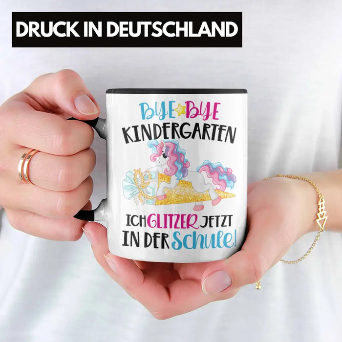 Bye Bye Kindergarten Einschulung Mädchen Geschenk Tasse Schulstart 1. Schultag Schuleinführung Schulanfang Geschenkidee 2022 Schulkind Trendation