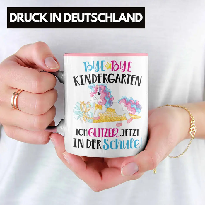 Bye Bye Kindergarten Einschulung Mädchen Geschenk Tasse Schulstart 1. Schultag Schuleinführung Schulanfang Geschenkidee 2022 Schulkind Rosa Trendation
