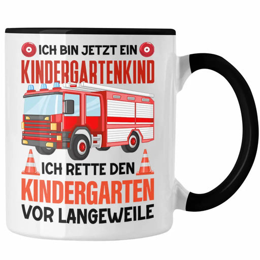 Kindergartenkind Tasse Geschenk für Ich Bin Jetzt Kindergartenkind Geschenkidee Spruch Jungs Feuerwehr Trendation