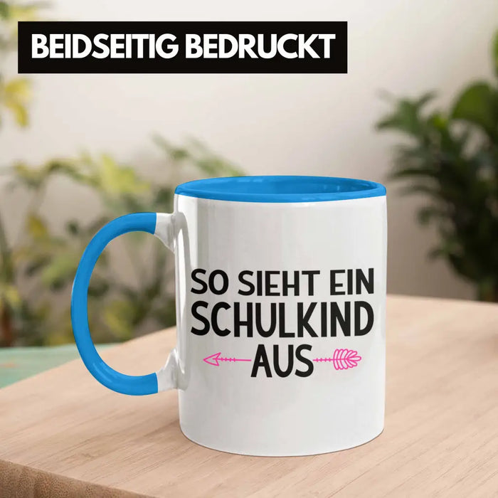 Kita Abgängerin 2022 Einschulung Mädchen Geschenk Tasse Schulstart 1. Schultag Schuleinführung Schulanfang Geschenkidee Schulkind Lustig Blau Trendation