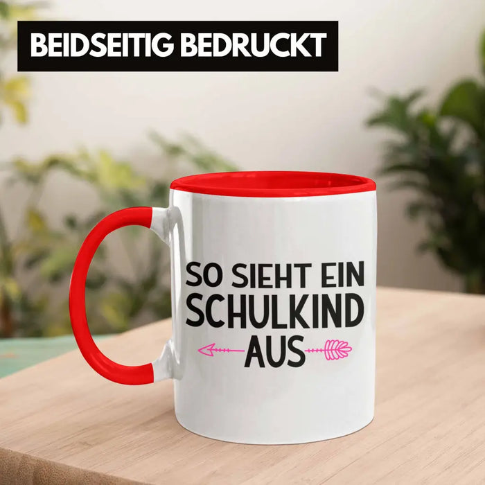Kita Abgängerin 2022 Einschulung Mädchen Geschenk Tasse Schulstart 1. Schultag Schuleinführung Schulanfang Geschenkidee Schulkind Lustig Rot Trendation