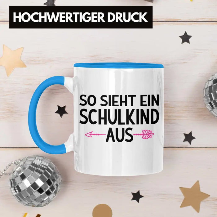 Kita Abgängerin 2022 Einschulung Mädchen Geschenk Tasse Schulstart 1. Schultag Schuleinführung Schulanfang Geschenkidee Schulkind Lustig Blau Trendation