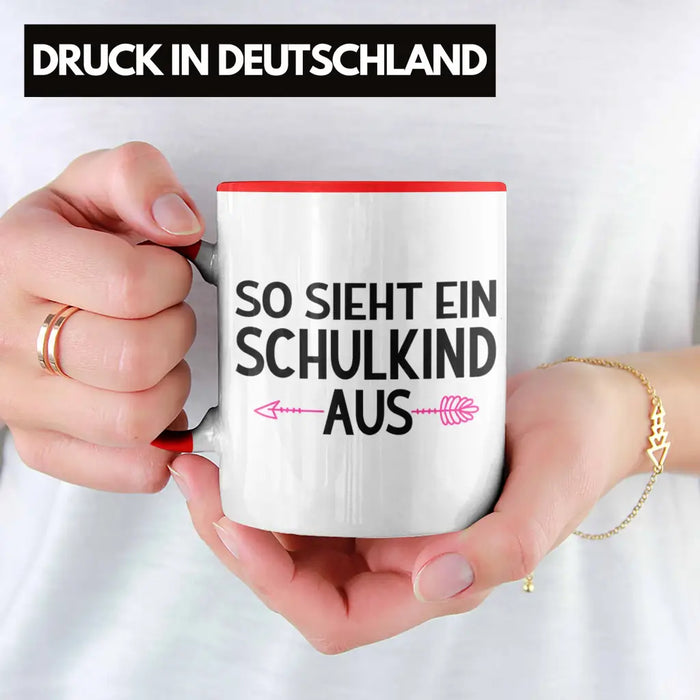 Kita Abgängerin 2022 Einschulung Mädchen Geschenk Tasse Schulstart 1. Schultag Schuleinführung Schulanfang Geschenkidee Schulkind Lustig Rot Trendation