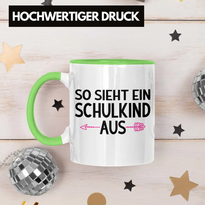 Kita Abgängerin 2022 Einschulung Mädchen Geschenk Tasse Schulstart 1. Schultag Schuleinführung Schulanfang Geschenkidee Schulkind Lustig Grün Trendation