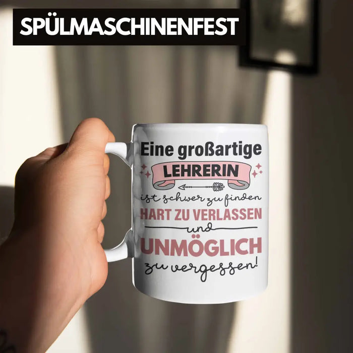 Lehrerin Geschenk Tasse Geschenkidee Lustig Danke Sprüche Dankeschön Grundschule Weiß Trendation