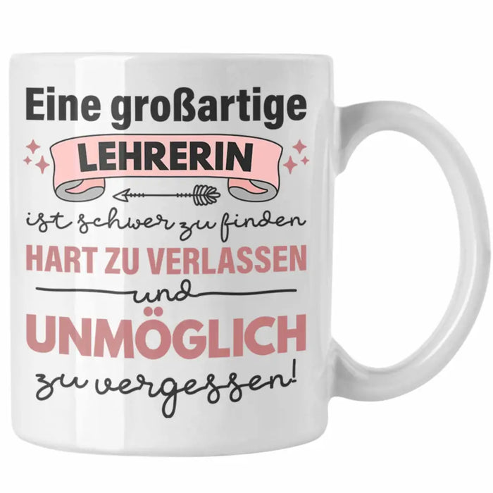 Lehrerin Geschenk Tasse Geschenkidee Lustig Danke Sprüche Dankeschön Grundschule Weiß Trendation