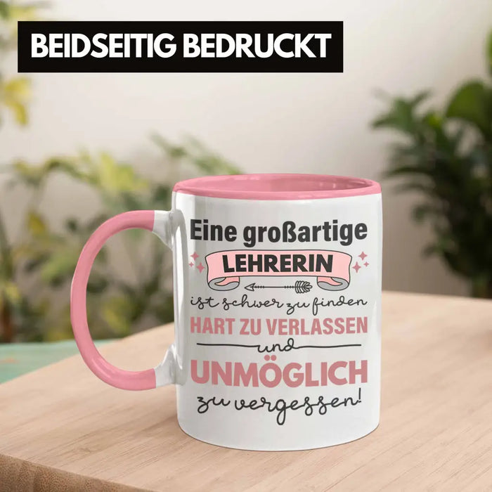 Lehrerin Geschenk Tasse Geschenkidee Lustig Danke Sprüche Dankeschön Grundschule Rosa Trendation