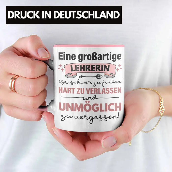 Lehrerin Geschenk Tasse Geschenkidee Lustig Danke Sprüche Dankeschön Grundschule Rosa Trendation