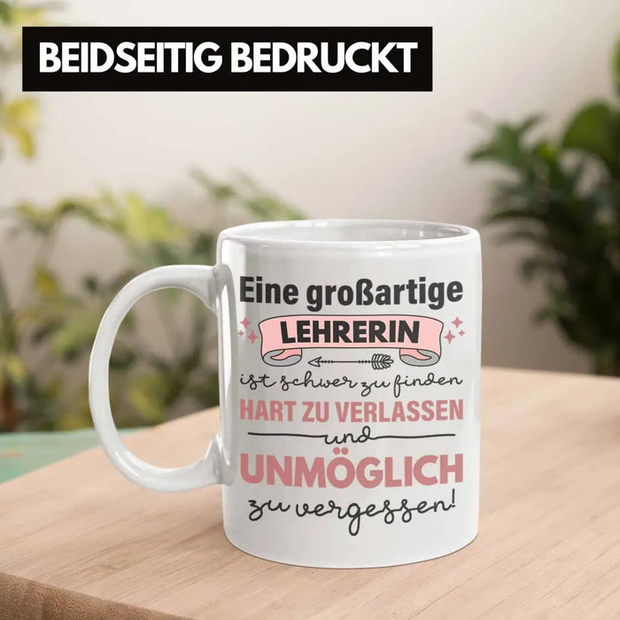 Lehrerin Geschenk Tasse Geschenkidee Lustig Danke Sprüche Dankeschön Grundschule Weiß Trendation