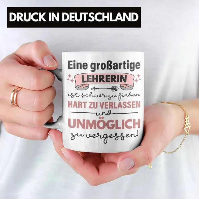 Lehrerin Geschenk Tasse Geschenkidee Lustig Danke Sprüche Dankeschön Grundschule Weiß Trendation